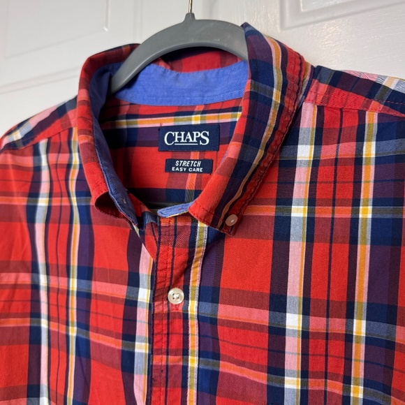 Men's Chaps Classic Long Sleeve Plaid Button Down, XL - Picture 8 of 10